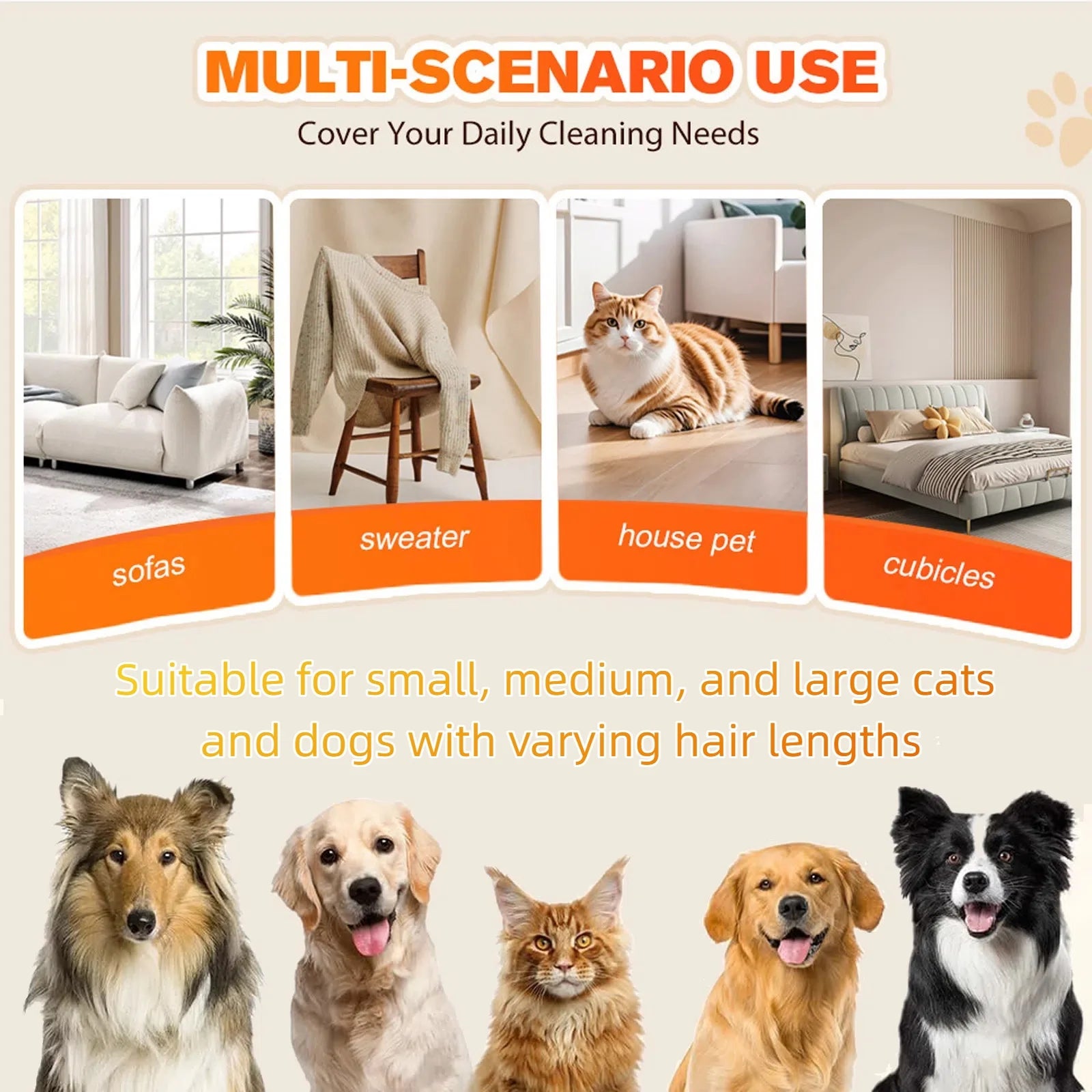 Pet Hair Removal Glove for Cats & Dogs, New Pet Electrostatic Beauty Two-Way Brush, Adhesive Hair, Hair Removal Tool, Reusable Pet Essential Hair Cleaning Gloves