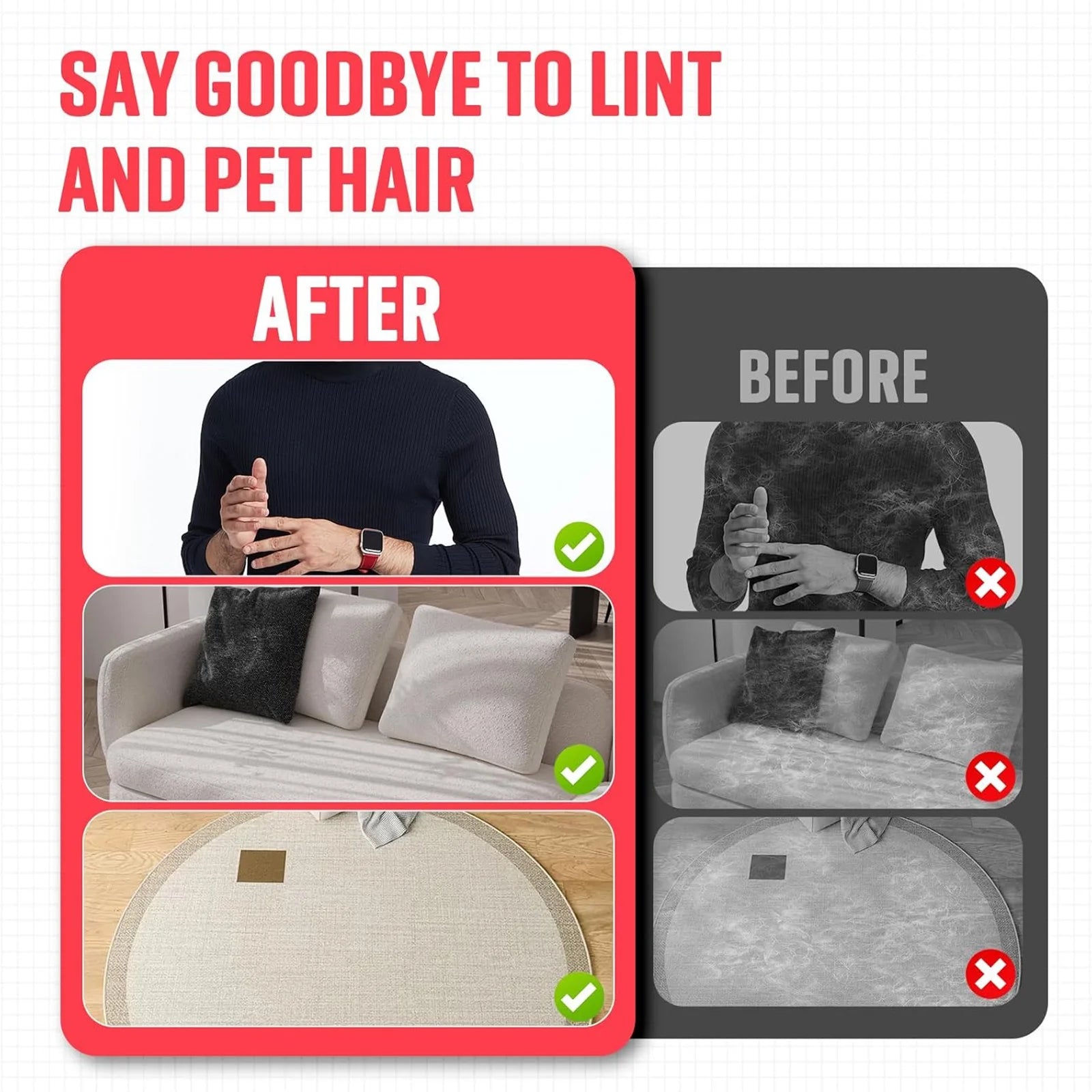 Pet Hair Removal Glove,Pet Hair Remover Glove Suitable for Furniture, Carpets, Plush Fabrics, Sofas, and Beds Pet Grooming Gloves-1Pcs